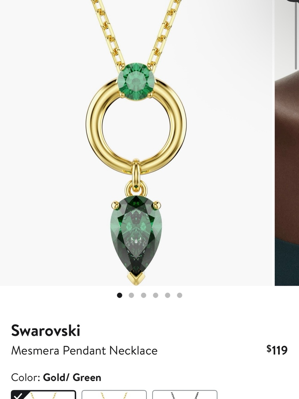 Swarovski | Mesmera pendant
Mixed cuts, Green, 18K gold finish Women Jewelry new - Picture 9 of 10